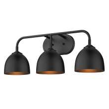 Golden 6956-BA3 BLK-BLK - Yep by Golden Lighting Zoey 3-light Vanity in Matte Black